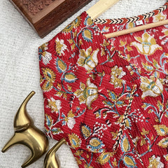 Vriksham Premium Readymade Blouse -Kalamkari Print -Red-VS4508