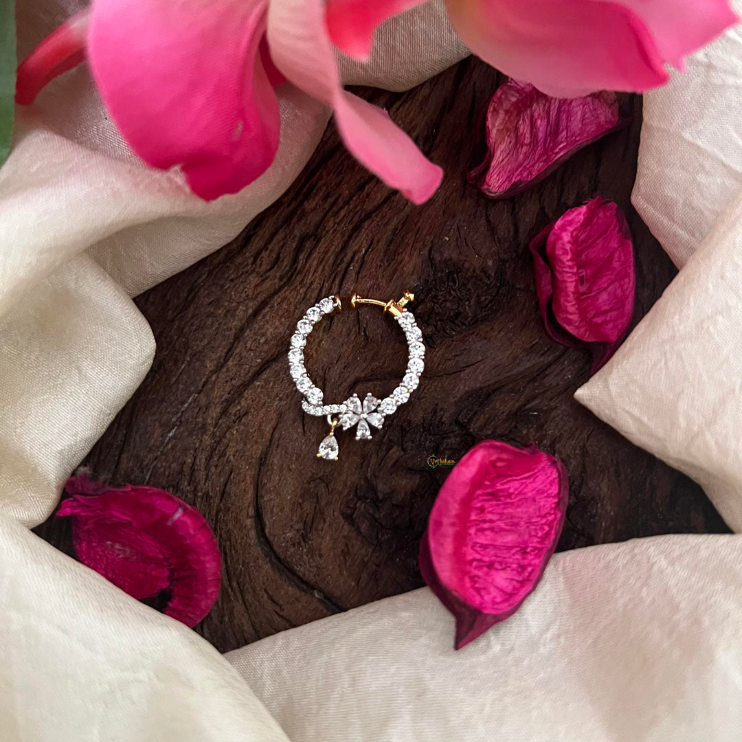 Premium AD Stone Ganga Jamuna Style Nath / Nose pin-G13737