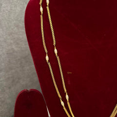 Premium 2 Layer  Gold Look Alike Daily Wear Chain-Rice Pearl-G13248