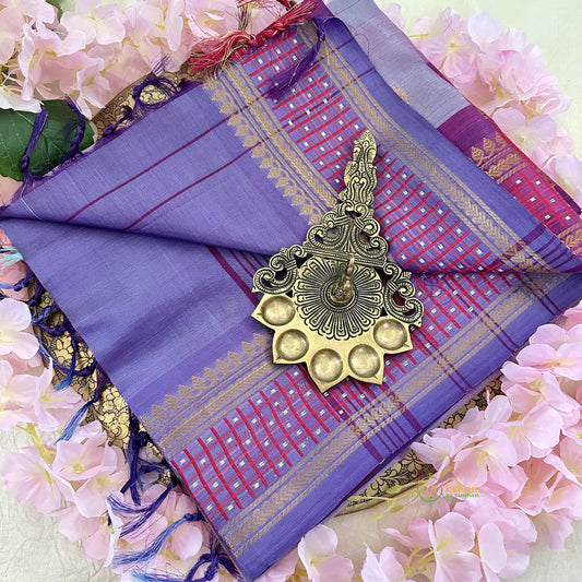 Lavender Chinnalampattu Saree with Pink and Purple Border - VS3676