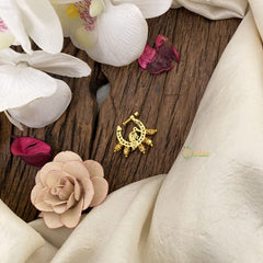 Vriksham Peacock Golden Naths/Nose pin-Gold Pearl-Red White & Green-G17459