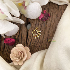 Vriksham Elegant Gold Naths/Nose pin-Pearl-Red White-G17528