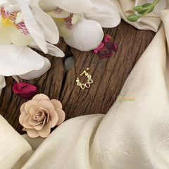 Vriksham Exquisite Golden Naths/Nose pin-Red White-G17485