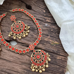 Precious Coral Neckpiece-Gold Bead-G14364