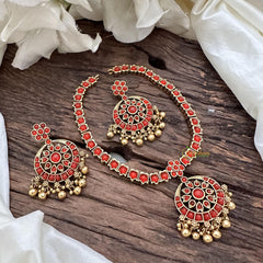 Precious Coral Neckpiece-Gold Bead-G14364