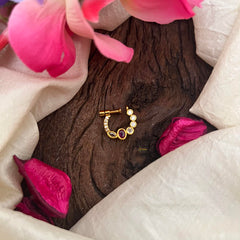 Elegant Red White AD Stone Nath / Nose pin-G13883