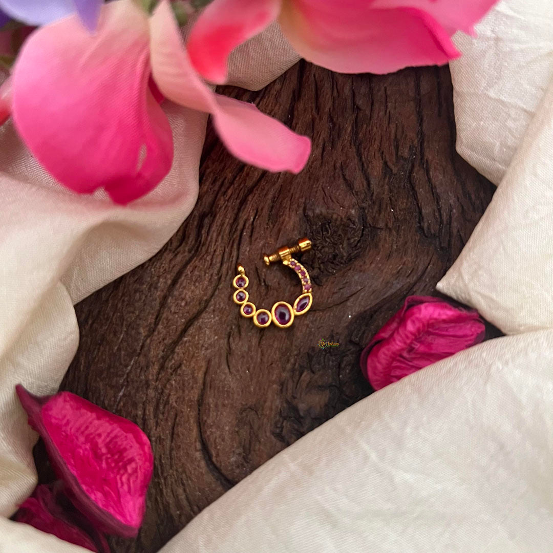 Elegant Red AD Stone Nath / Nose pin-G13879