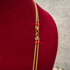 Fancy 2 Layer Gold Look Alike Daily Wear Chain-Red Green White-G13252