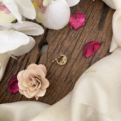 Vriksham Antique Floral Golden Naths/Nose pin-Red White-G17471