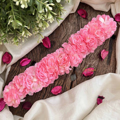 Vriksham Bright Pink Style Artificial Gajra With Pearls Coted Flower Accessories-H1183