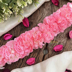 Vriksham Bright Pink Style Artificial Gajra With Pearls Coted Flower Accessories-H1183