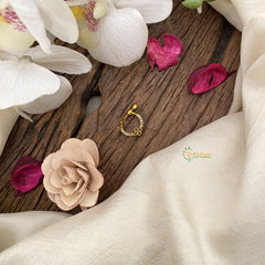 Vriksham Antique Floral Golden Naths/Nose pin-Red White & Green-G17469