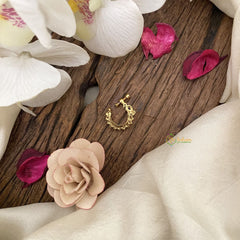 Vriksham Bird Shape Golden Naths/Nose pin-Red White & Green-G17468