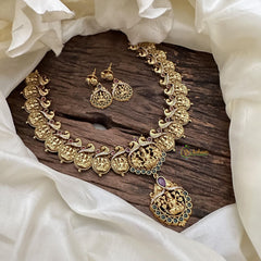 Elegant Lakshmi Coin AD Stone Neckpiece-G14719