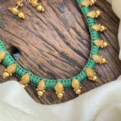 Antique Look Alike Green Thread Neckpiece-G15065