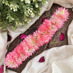 Vriksham Soft Pink Style Artificial Gajra With Pearls Coted Flower Accessories-H1187