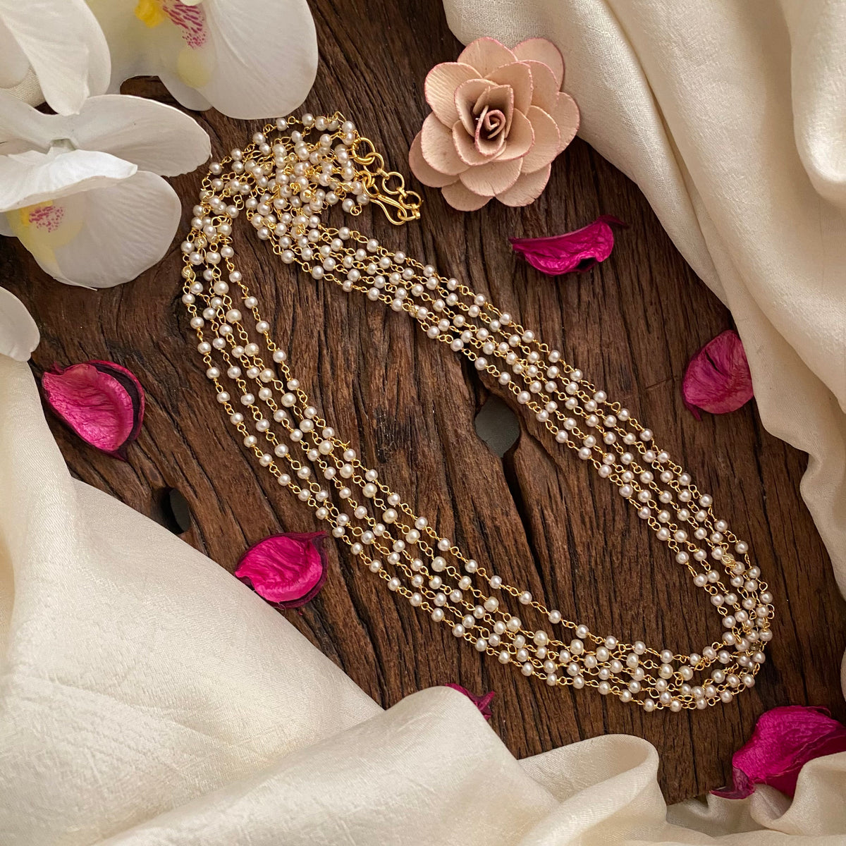 Vriksham 5 Layered Pearl Mala-G16465