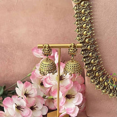 Vriksham Bridal Lakshmi Coin Style Peacock Bridal Set-Red Green-G21041