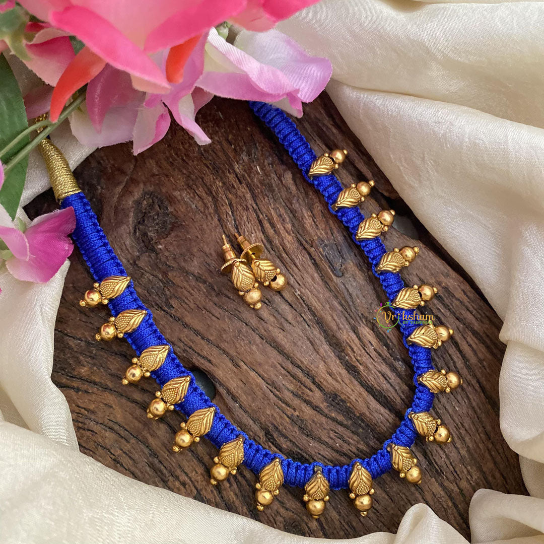 Antique Look Alike Blue Thread Neckpiece-G15064