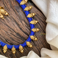 Antique Look Alike Blue Thread Neckpiece-G15064