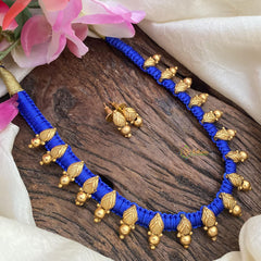 Antique Look Alike Blue Thread Neckpiece-G15064