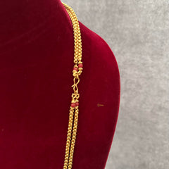 Premium 2 Layer Gold Look Alike Daily Wear Chain-Coral-Rice Pearl-G13254