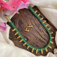 Antique Style Green Thread Neckpiece-G15060