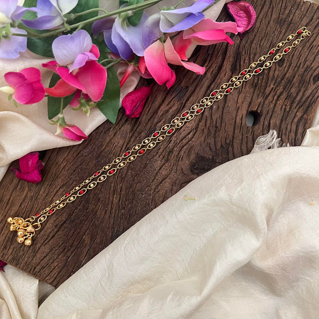 Stylish Gold Look Alike Coral Anklets-G14037