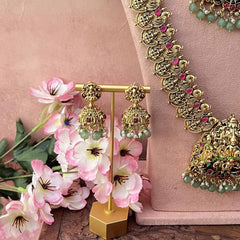 Vriksham Antique Goddess Motif Temple Premium Bridal Set-G21045