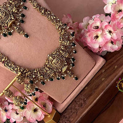 Vriksham God Blessing Bridal South Indian  Temple Bridal Set-Green Bead-G21043