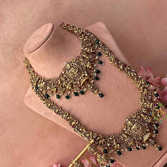 Vriksham God Blessing Bridal South Indian  Temple Bridal Set-Green Bead-G21043