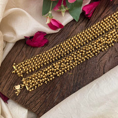 Premium Gold Look Alike Golden Pearl Thick Anklets-G14039