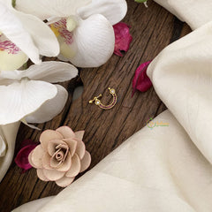 Vriksham Unique Golden Naths/Nose pin-Red White-G17502