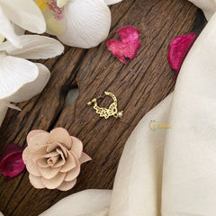 Vriksham Designer Golden Naths/Nose pin-Pearl-White Red & Green-G17496