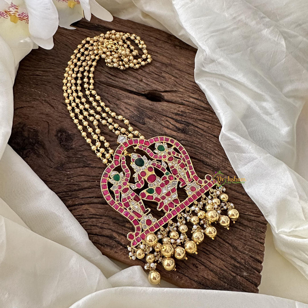 Intricate Lalitha Devi Jadau Kundan Pendant Haram-J2391