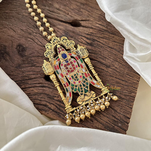 Intricate Jadau Kundan Meenakshmi Amman Pendant Chain-J2390