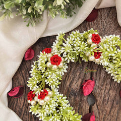 Vriksham Artificial Jasmine Style Floral Pearls Gajra Flower Accessories-H1212