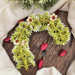 Vriksham Artificial Jasmine Style Floral Pearls Gajra Flower Accessories-H1212