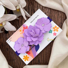 Vriksham Lavender Sunshine Trio Layered Floral Headband Flower Accessories-KH1383