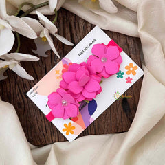 Vriksham Deep Pink Sunshine Trio Layered Floral Headband Flower Accessories-KH1384