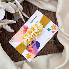 Vriksham Yellow and White Jasmine Flower Baby Headband Flower Accessories-KH1385