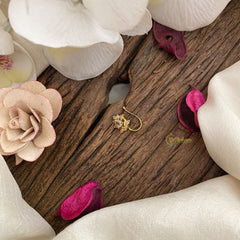 Vriksham Unique AD Stone Nath/Nose pin-White-G17351