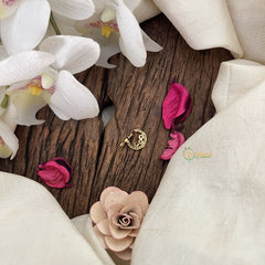 Vriksham Designer Three Dot Bridal Naths/Nose pin-Red White-G18679