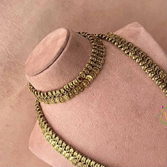 Vriksham Elephant Idol  With Lotus Lakshmi kasu Mala Bridal Set-G21056