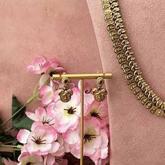 Vriksham Elephant Idol  With Lotus Lakshmi kasu Mala Bridal Set-G21056