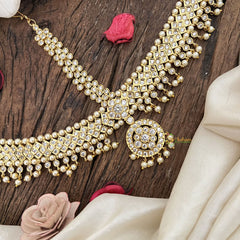Vriksham Designer Bridal Floral Style Double Side Maang Tikka-White-Pearl-G19512