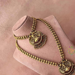 Vriksham Golden Floral Kasu Mala With Lotus Lakshmi Pendant Bridal Set-G21057