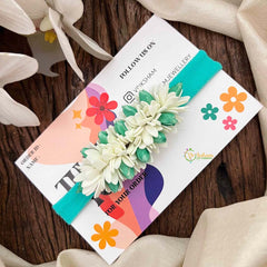 Vriksham Aqua Green And White Jasmine Flower Baby Headband Flower Accessories-KH1390