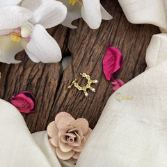 Vriksham unique Flower Naths/Nose pin-White-Pearl-G18675