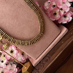 Vriksham Classic Look Gold Plated Traditional South Indian Kasu Mala Bridal Set-G21062